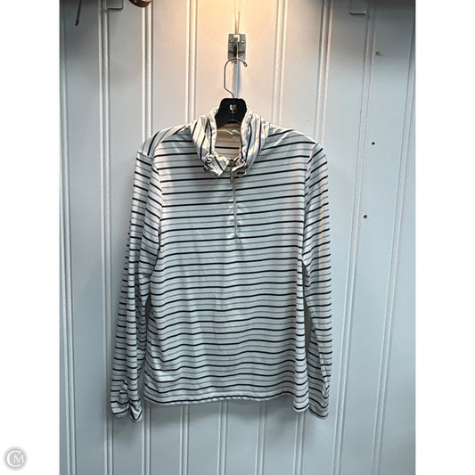 Athletic Top Long Sleeve Collar By Chicos In Striped Pattern, Size: M