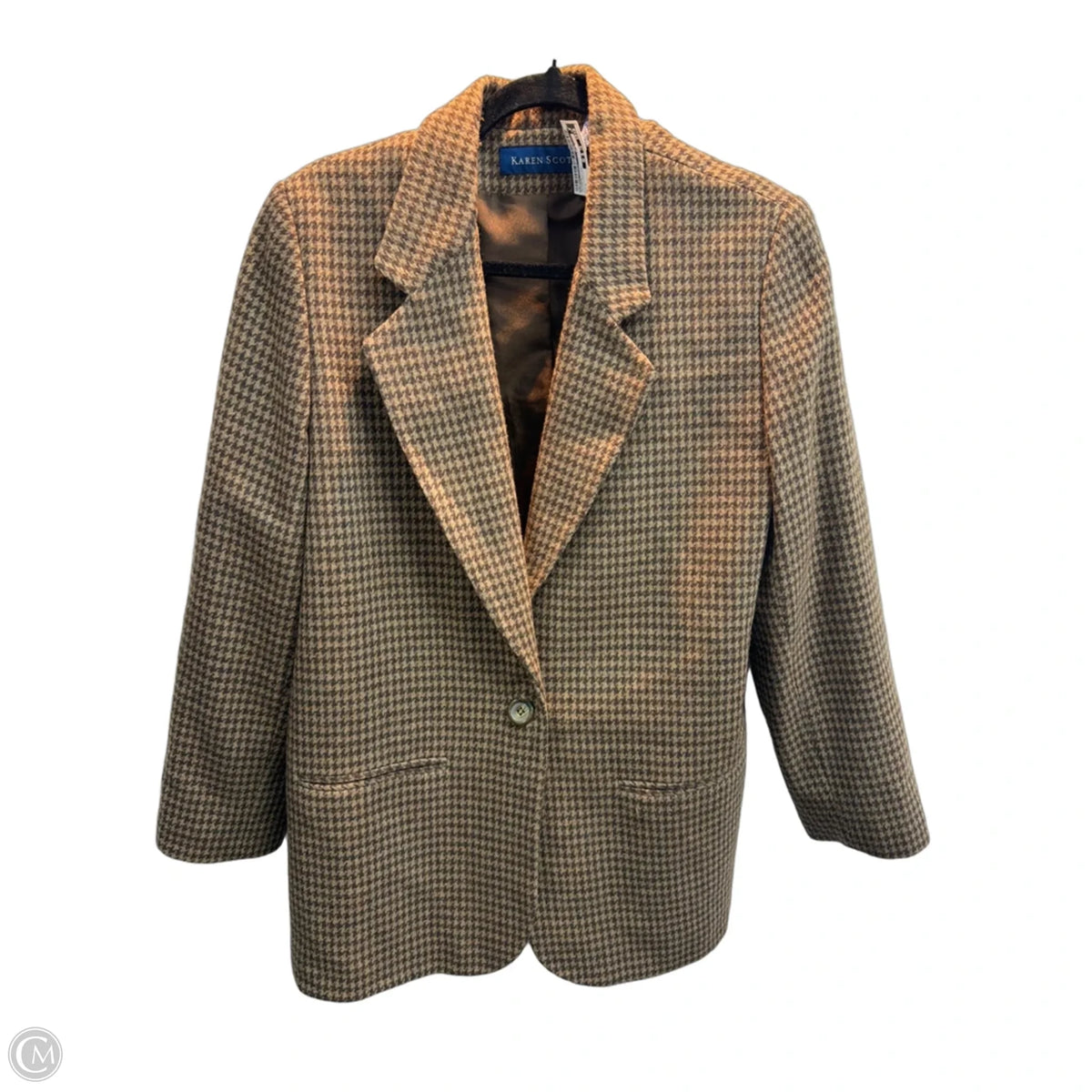 Blazer By Karen Scott In Plaid Pattern, Size: L
