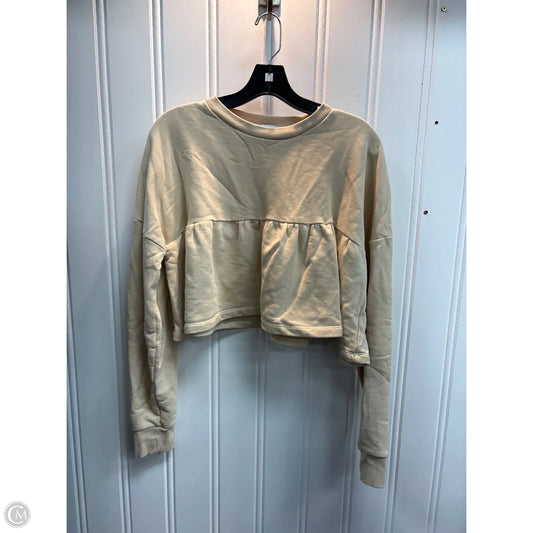 Sweatshirt Crewneck By Zara In Tan, Size: S