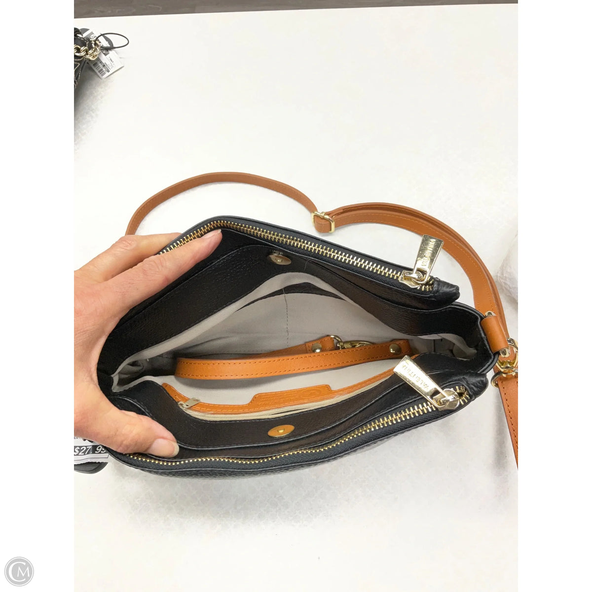 Crossbody Leather By Valentina, Size: Medium