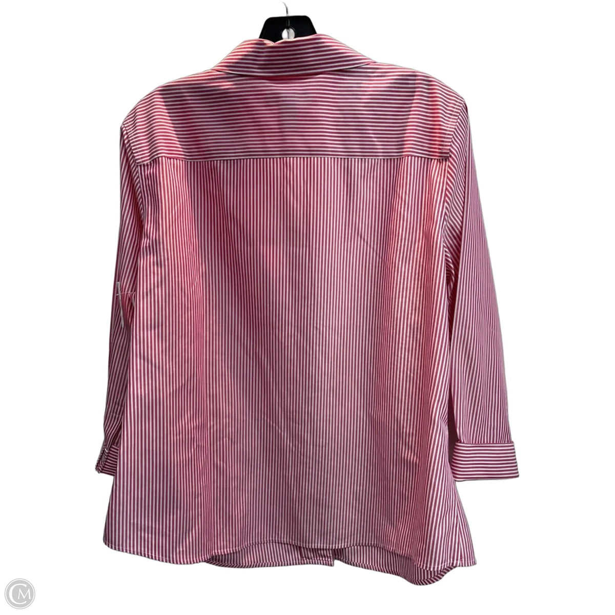 Blouse Long Sleeve By Chicos In Striped Pattern, Size: L