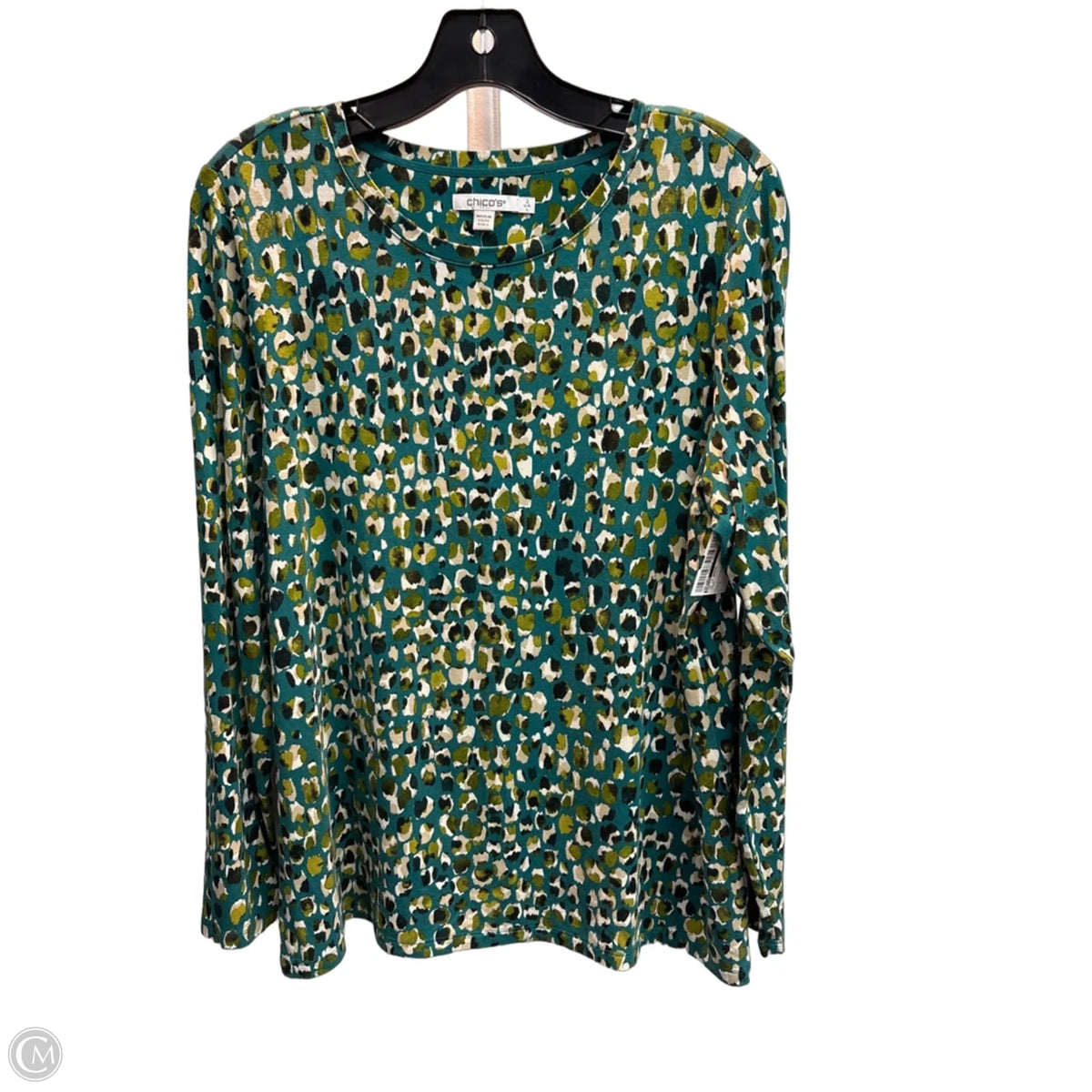 Top Long Sleeve Basic By Chicos In Green, Size: L