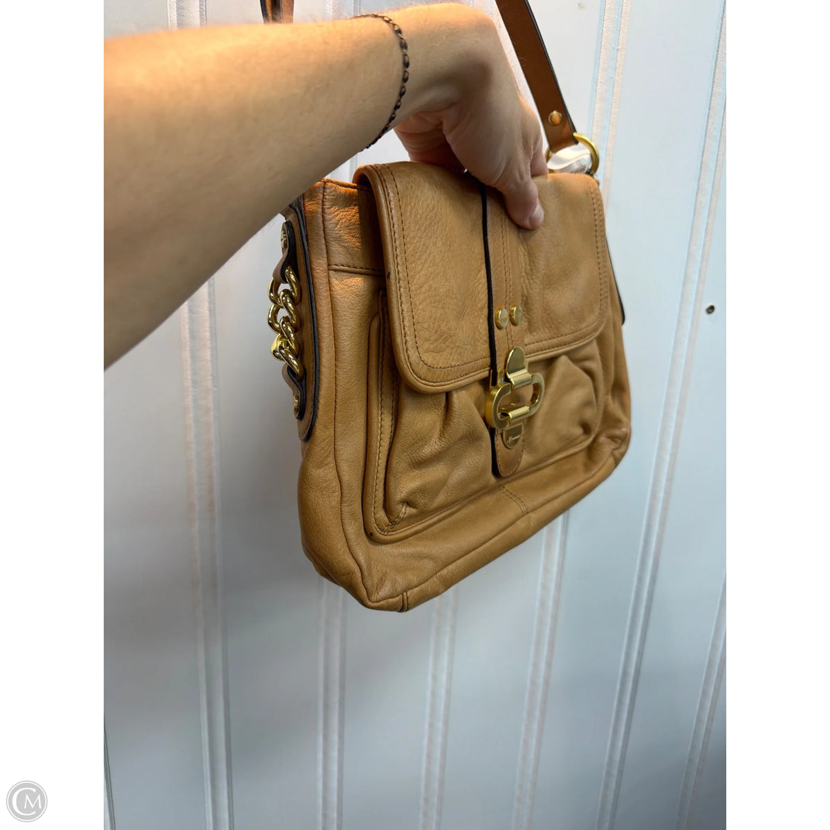 Handbag Leather By B. Makowsky, Size: Medium