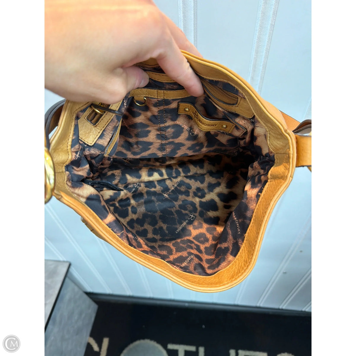 Handbag Leather By B. Makowsky, Size: Medium