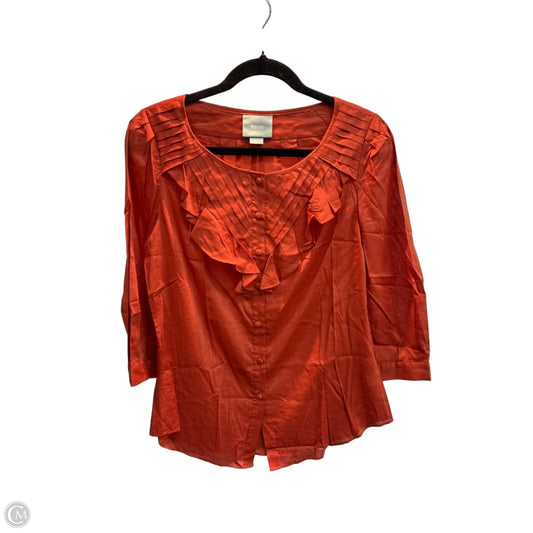 Blouse 3/4 Sleeve By Maeve In Orange, Size: S