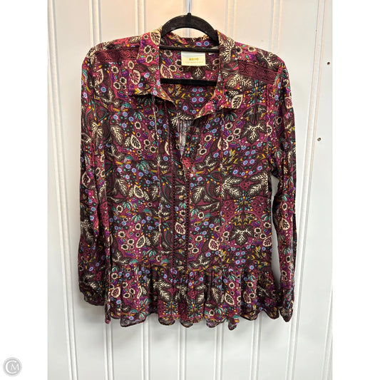 Blouse Long Sleeve By Maeve In Multi-colored, Size: M