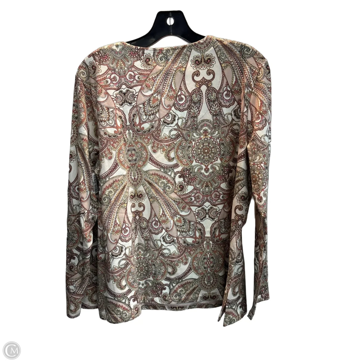 Top Long Sleeve Basic By Chicos In Paisley Print, Size: L