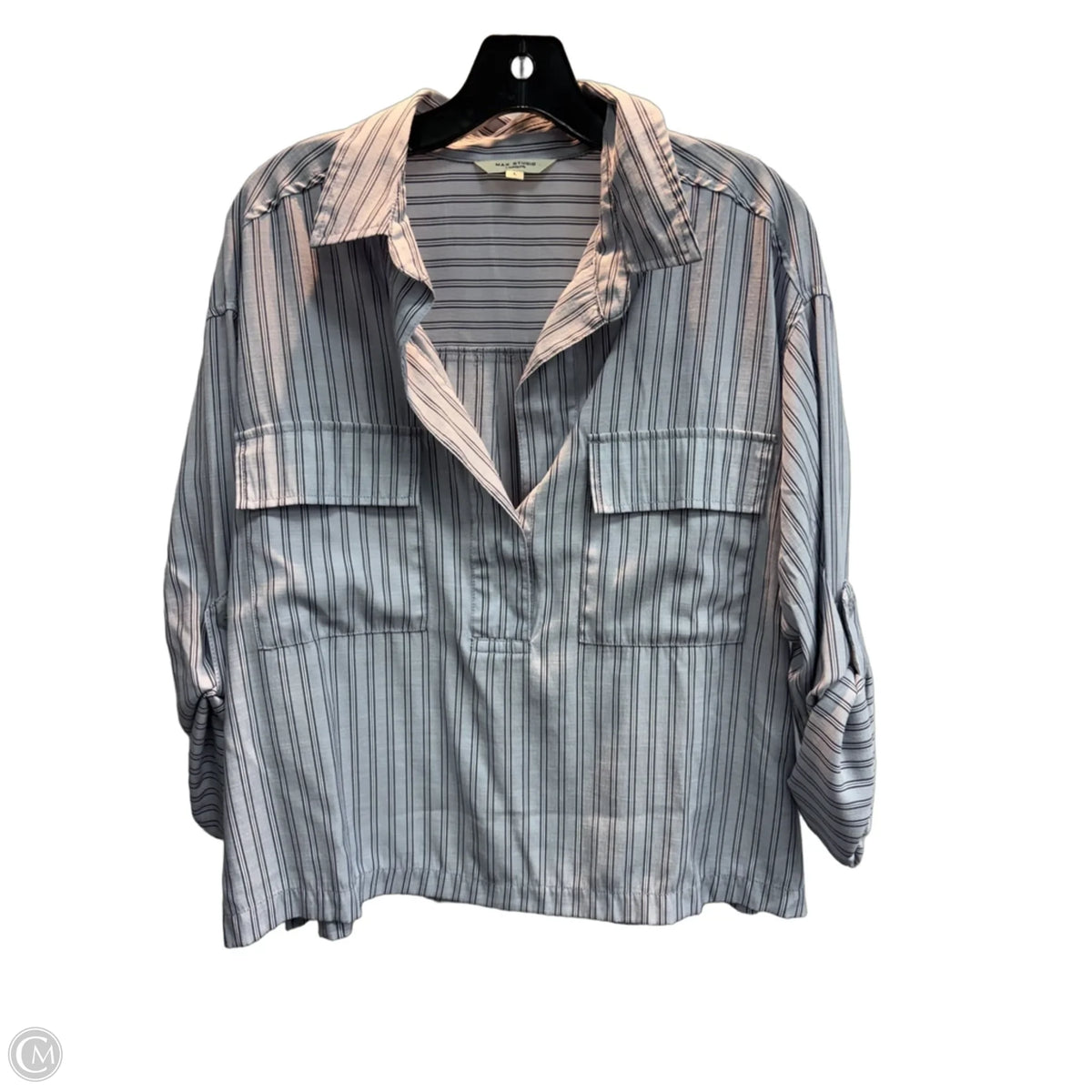 Top Long Sleeve By Max Studio In Striped Pattern, Size: L