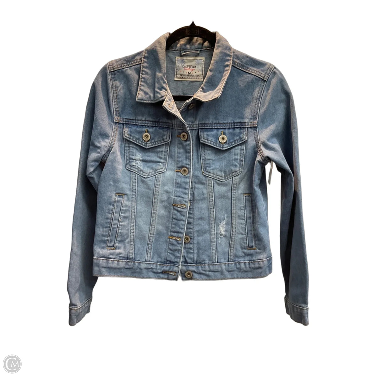 Jacket Denim By Clothes Mentor In Blue Denim, Size: M