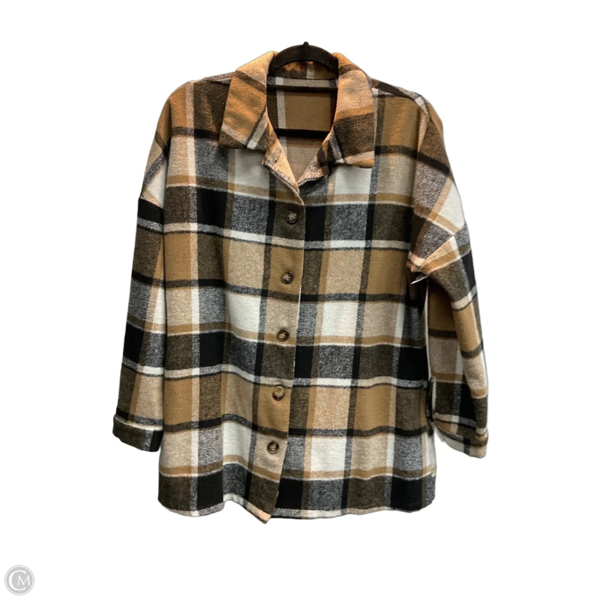 Jacket Shirt By Clothes Mentor In Plaid Pattern, Size: S