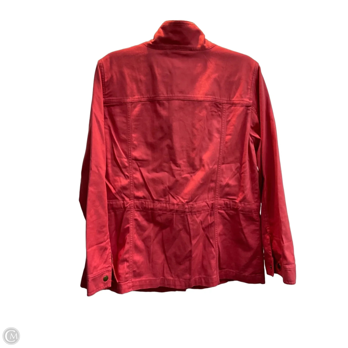 Jacket Utility By Talbots In Pink Denim, Size: L