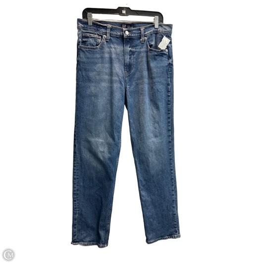 Jeans Straight By Gap In Blue Denim, Size: 12