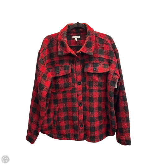 Jacket Shirt By Maurices In Plaid Pattern, Size: L