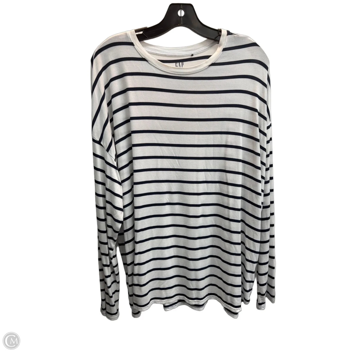 Top Long Sleeve Basic By Gap In Striped Pattern, Size: 2x