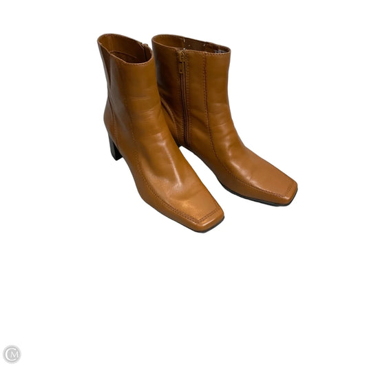 Boots Ankle Heels By Nine West In Brown, Size: 8.5