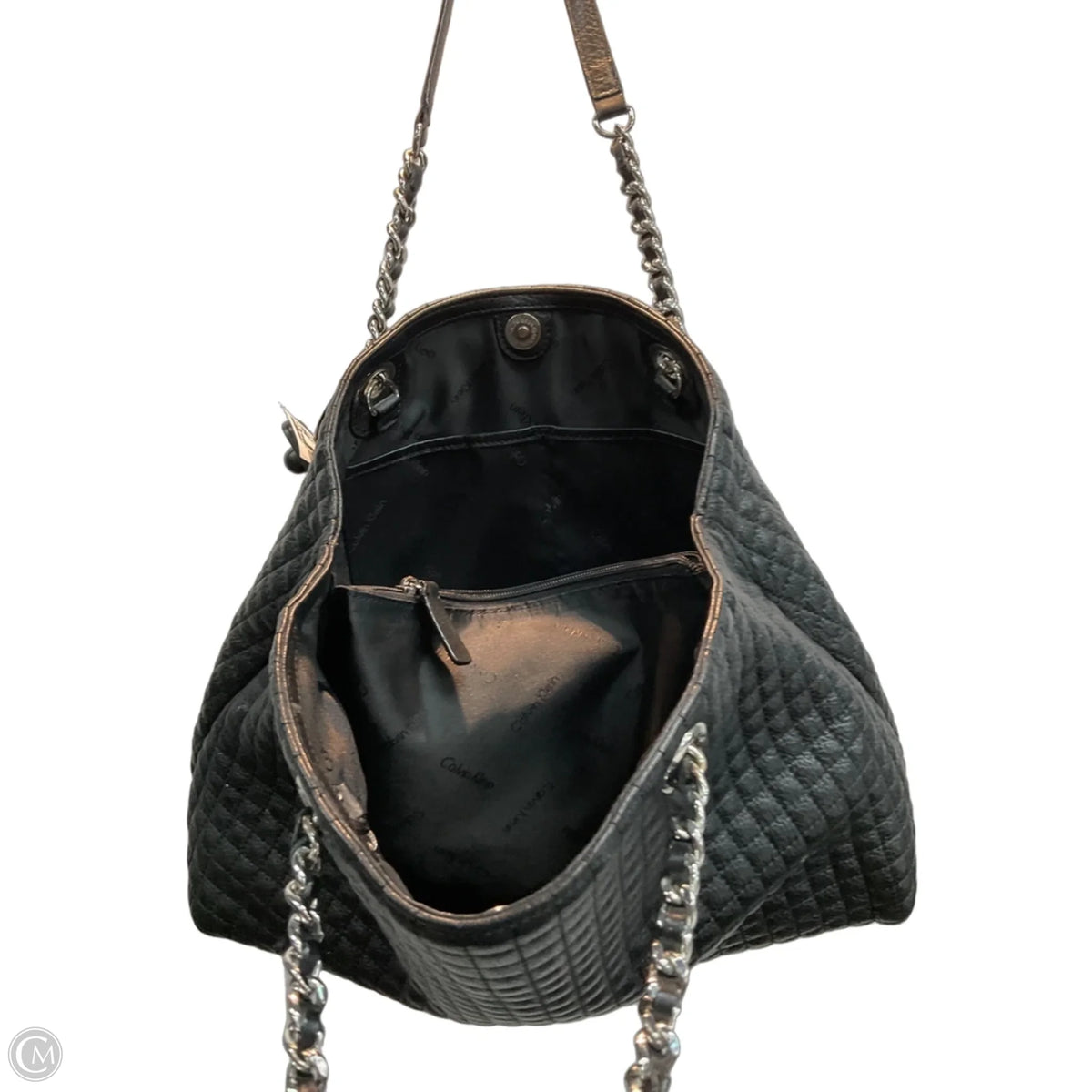 Handbag Leather By Calvin Klein, Size: Medium
