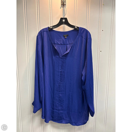 Blouse Long Sleeve By Talbots In Blue, Size: 3x