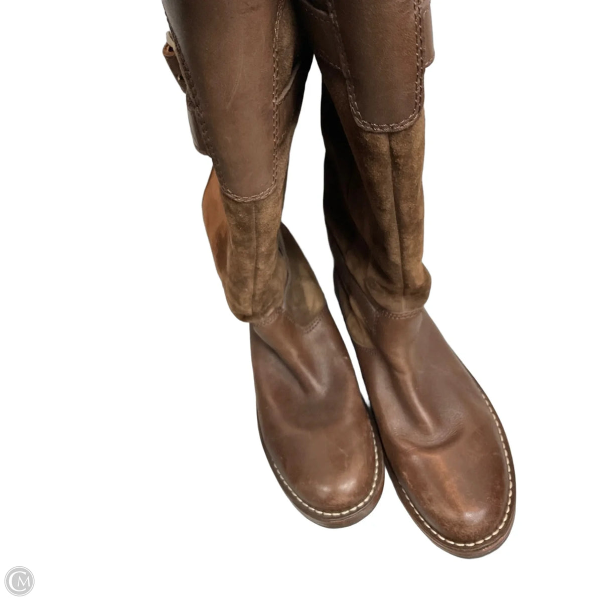 Boots Designer By Ugg In Brown, Size: 9