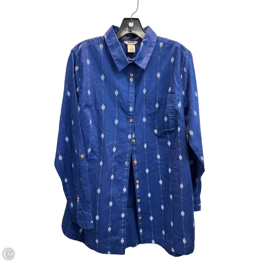 Blouse Long Sleeve By Duluth Trading In Blue, Size: L
