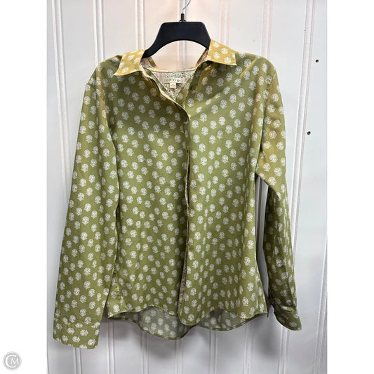 Blouse Long Sleeve By Orvis In Green, Size: 1x
