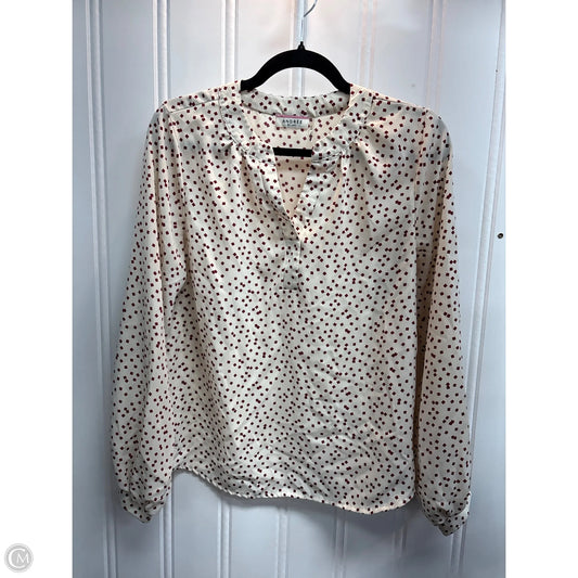 Blouse Long Sleeve By Andree By Unit In Polkadot Pattern, Size: S