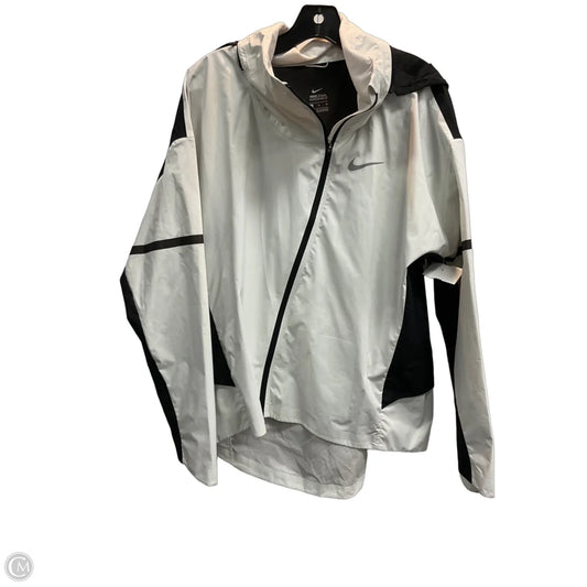 Jacket Windbreaker By Nike In Black & White, Size: Xl