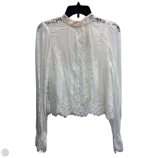 Blouse Long Sleeve By Francesca’s In White, Size: M