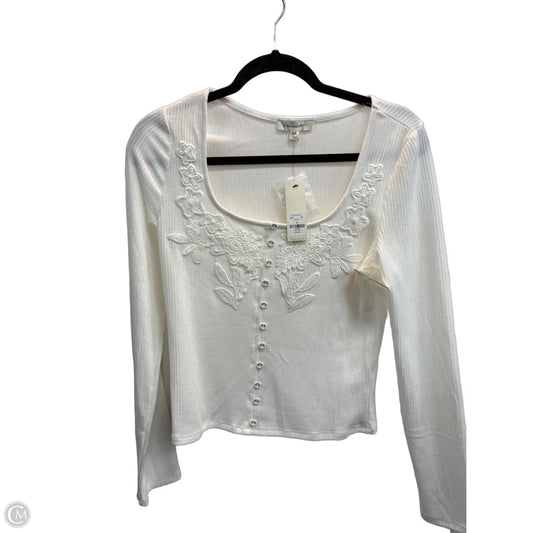 Top Long Sleeve By Francesca’s In White, Size: M