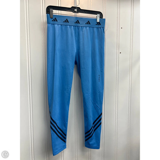 Athletic Leggings By Adidas In Blue, Size: L