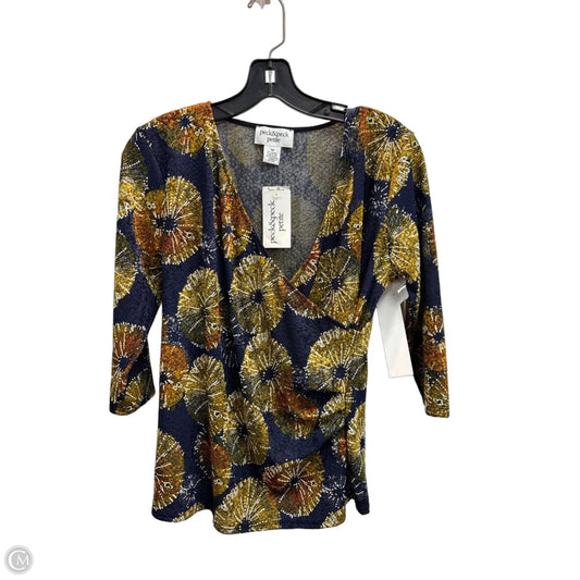 Top 3/4 Sleeve By Peck And Peck In Multi-colored, Size: Mp