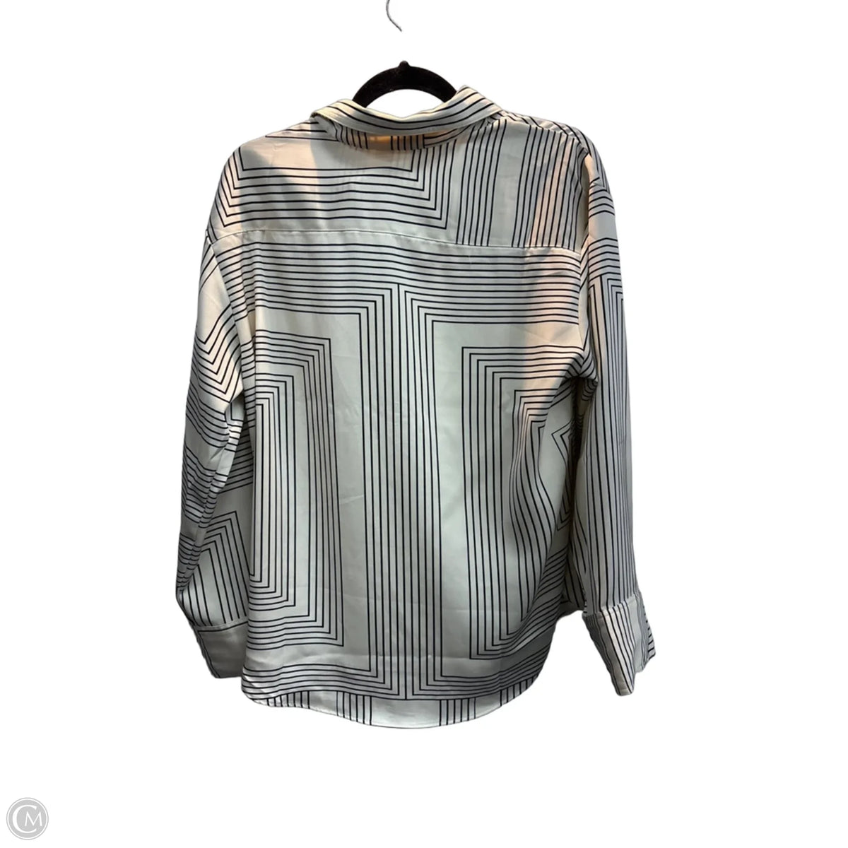 Blouse Long Sleeve By H&m In Geometric Pattern, Size: M
