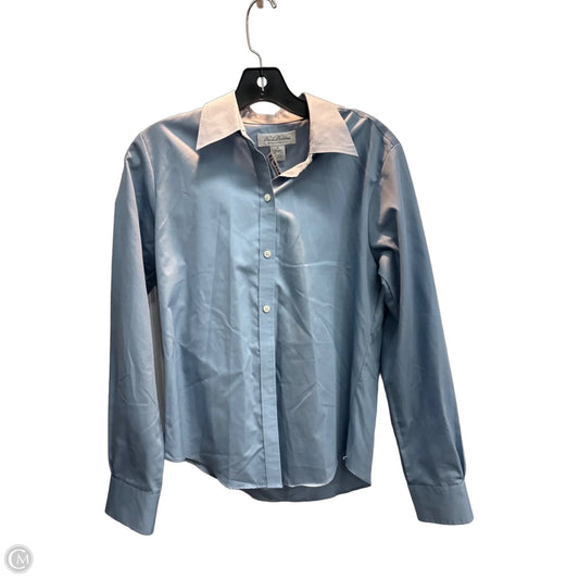 Blouse Long Sleeve By Brooks Brothers In Blue, Size: M