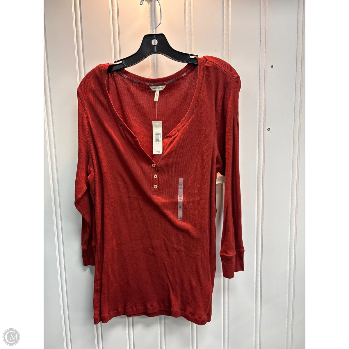 Top Long Sleeve Basic By Old Navy In Red, Size: Xxl