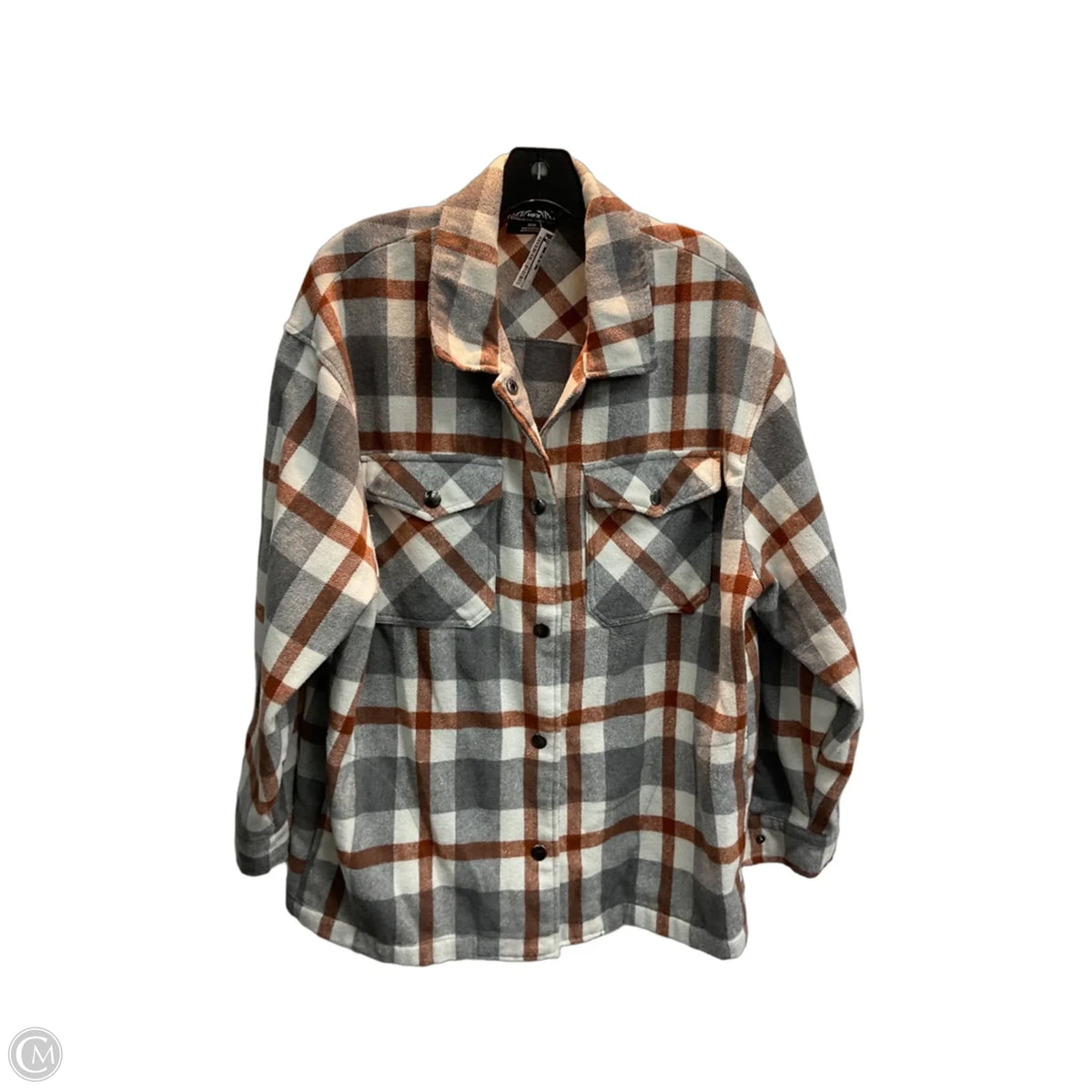 Jacket Shirt By Hfx In Plaid Pattern, Size: M