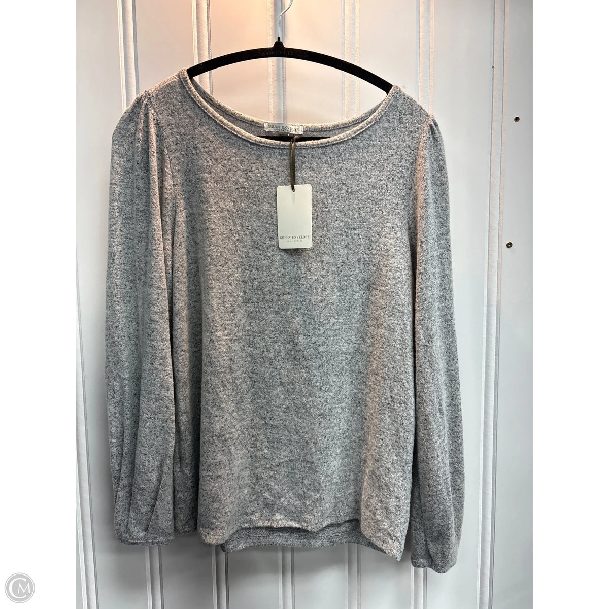 Top Long Sleeve Basic By Green Envelope In Grey, Size: S