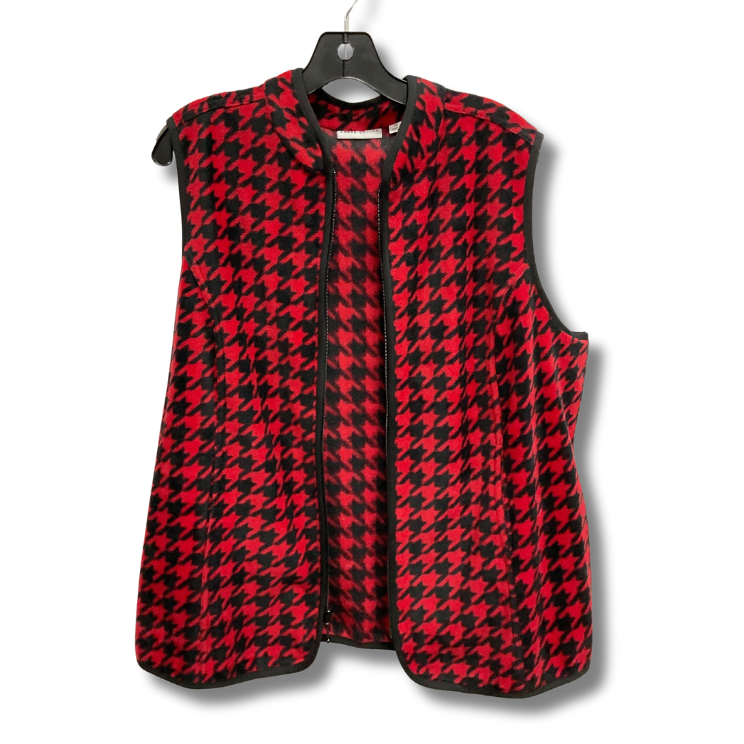 Vest Fleece By Susan Graver In Black & Red, Size: Xl