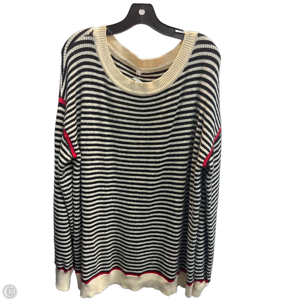 Sweater By Clothes Mentor In Striped Pattern, Size: Xl