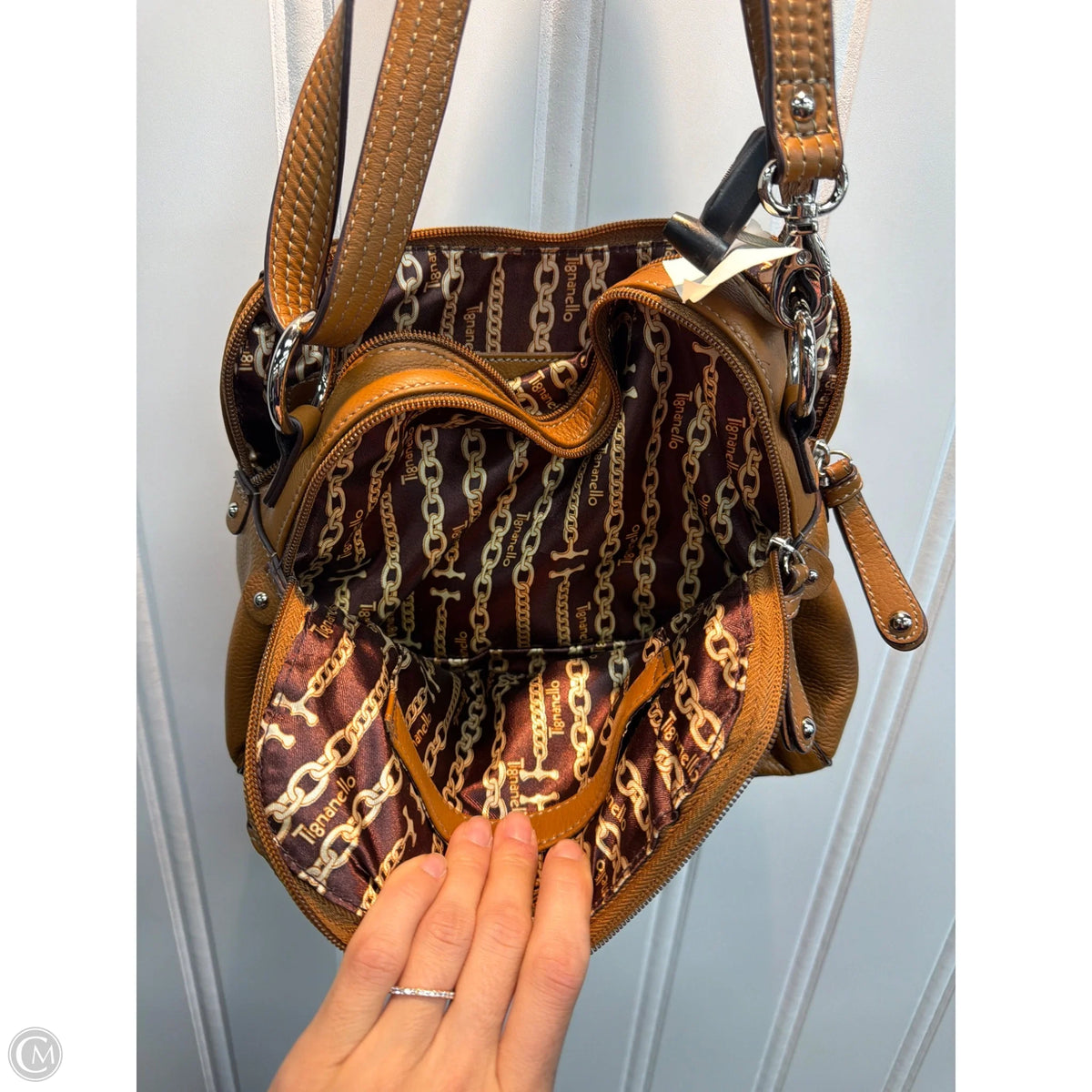 Crossbody Leather By Tianello, Size: Medium