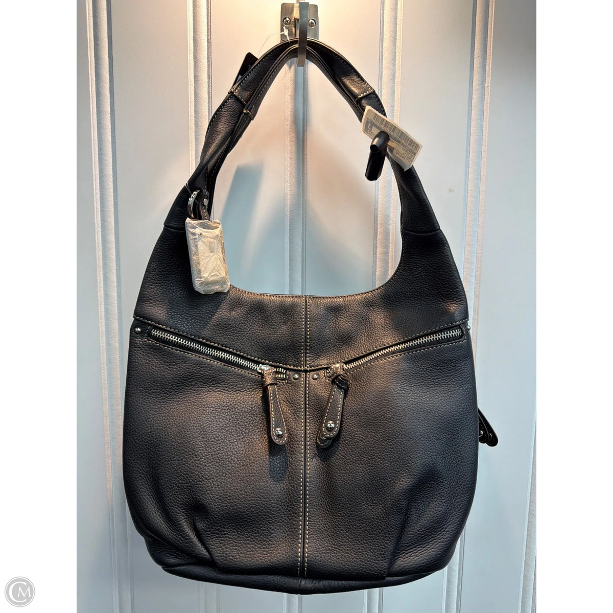 Handbag Leather By Tianello, Size: Medium