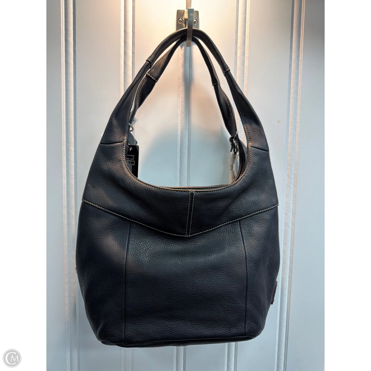 Handbag Leather By Tianello, Size: Medium