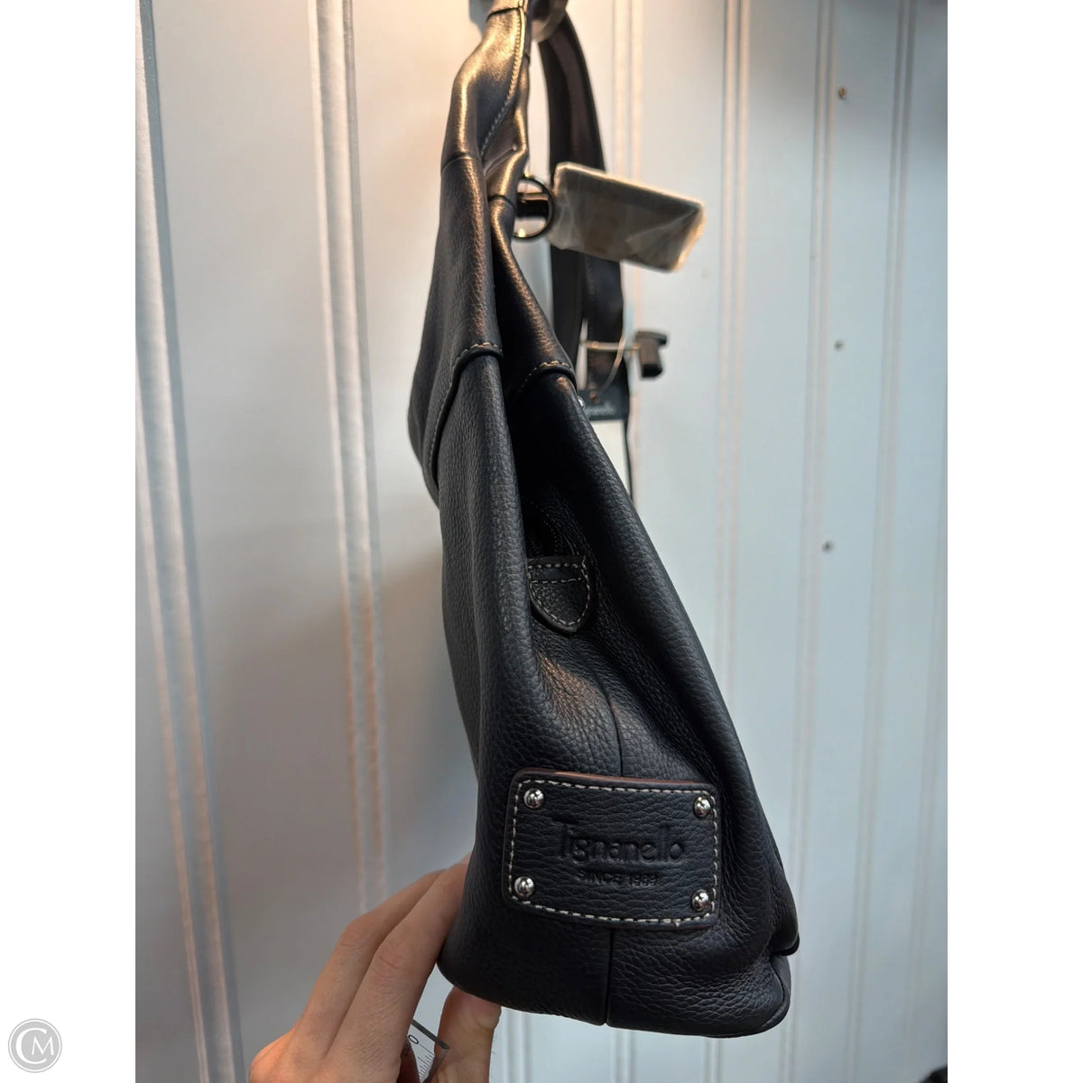 Handbag Leather By Tianello, Size: Medium