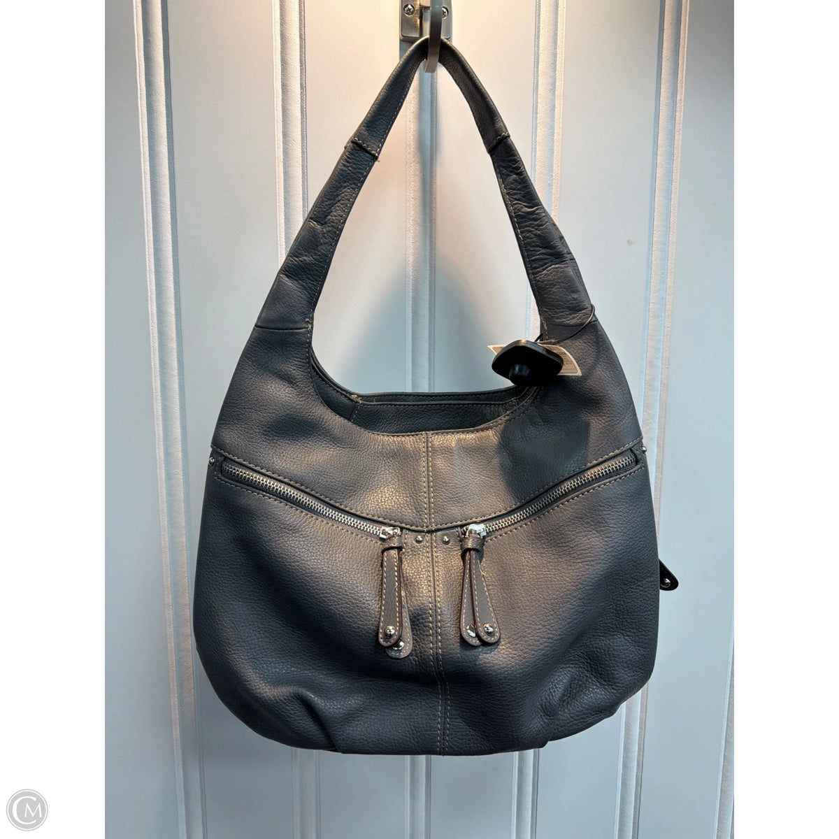 Handbag Leather By Tianello, Size: Medium