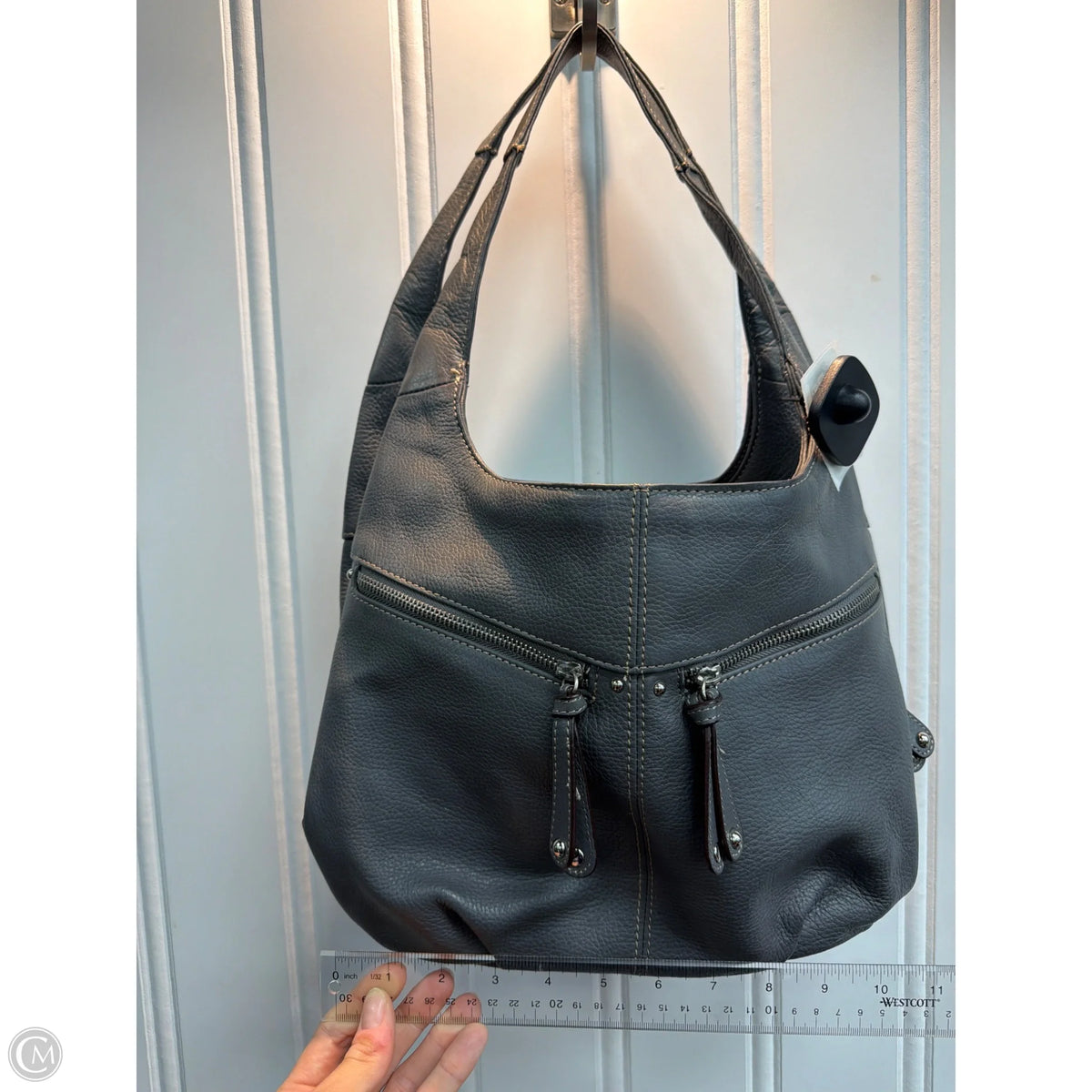 Handbag Leather By Tianello, Size: Medium