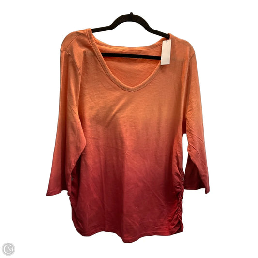 Top 3/4 Sleeve Basic By Lane Bryant In Ombre Print, Size: Xl