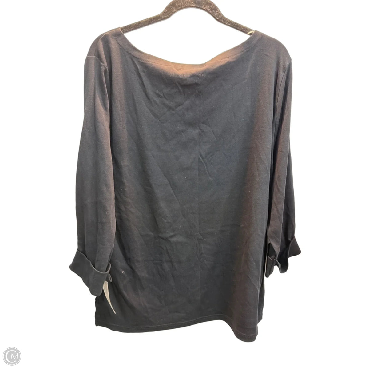 Top 3/4 Sleeve Basic By Karen Scott In Black, Size: 2x