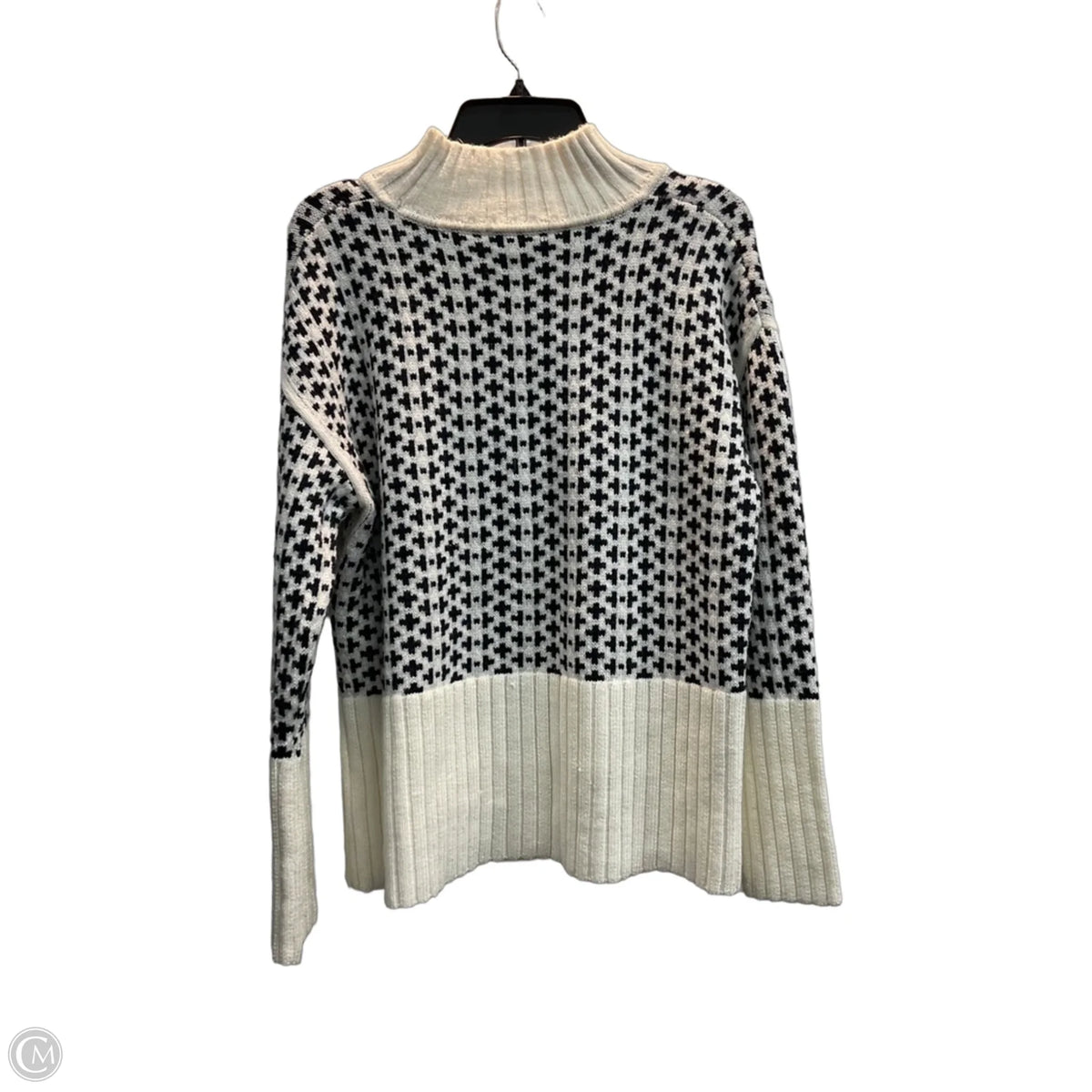 Sweater By Free Assembly In Blue & White, Size: M