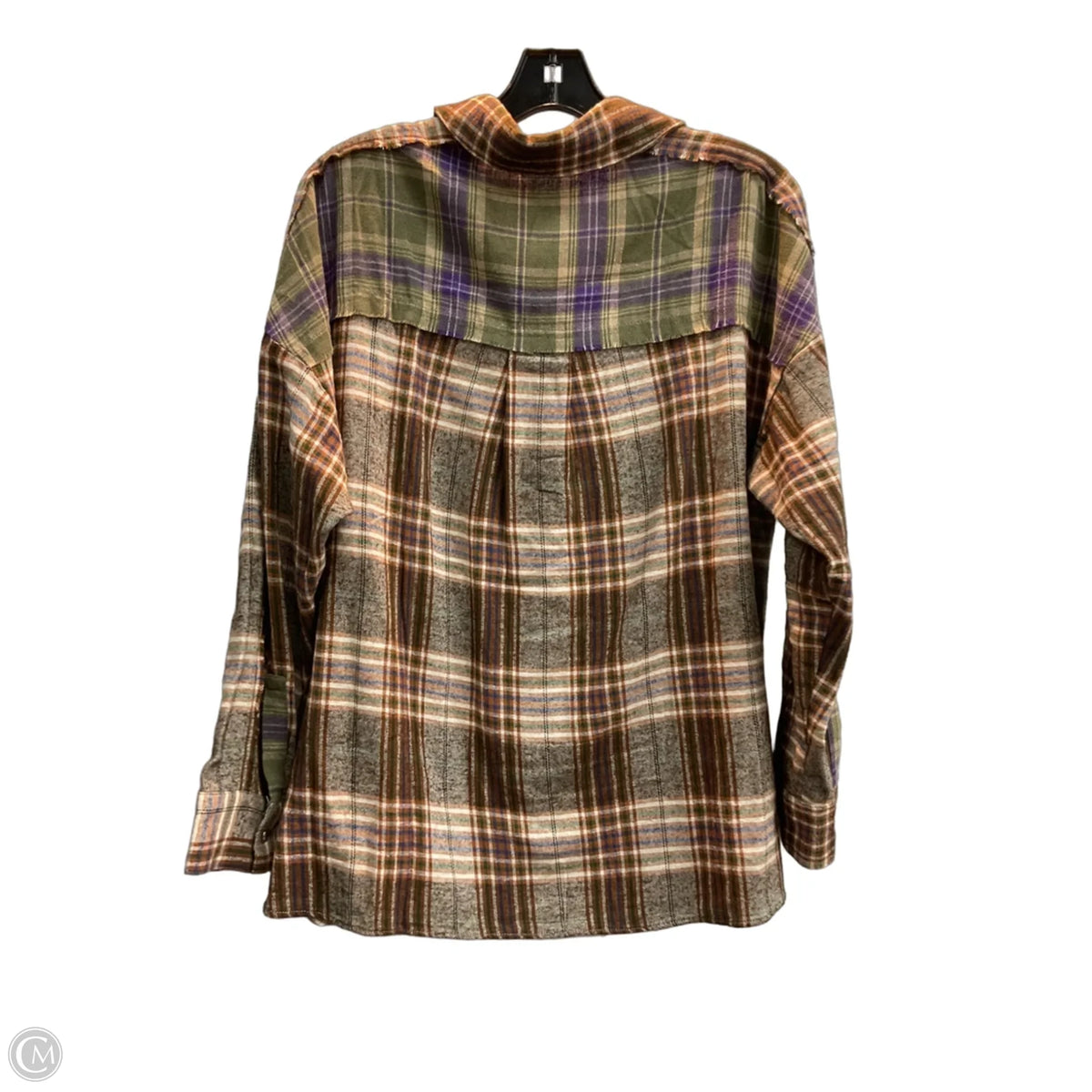 Top Long Sleeve By New In In Plaid Pattern, Size: M