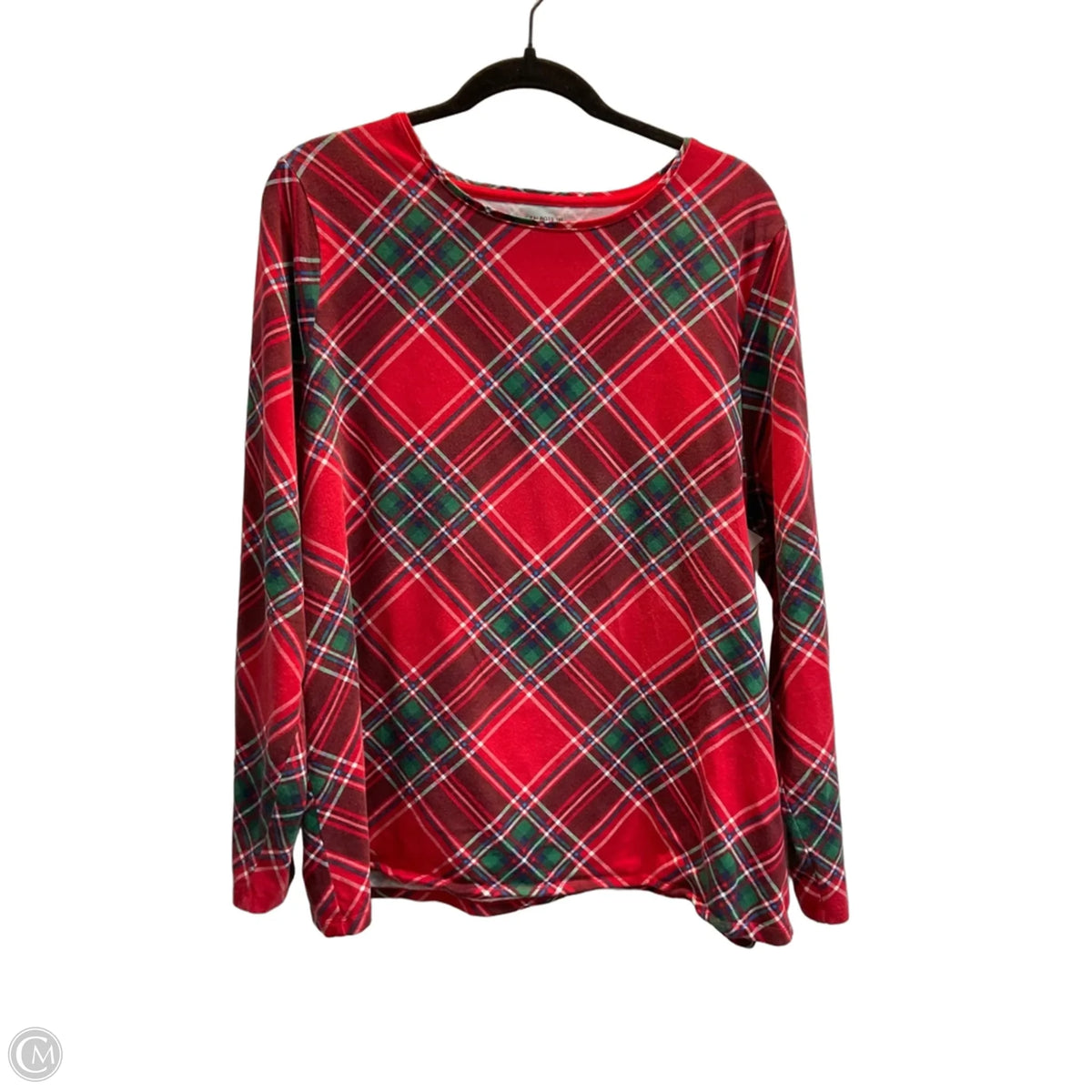 Top Long Sleeve Basic By Talbots In Plaid Pattern, Size: 2x