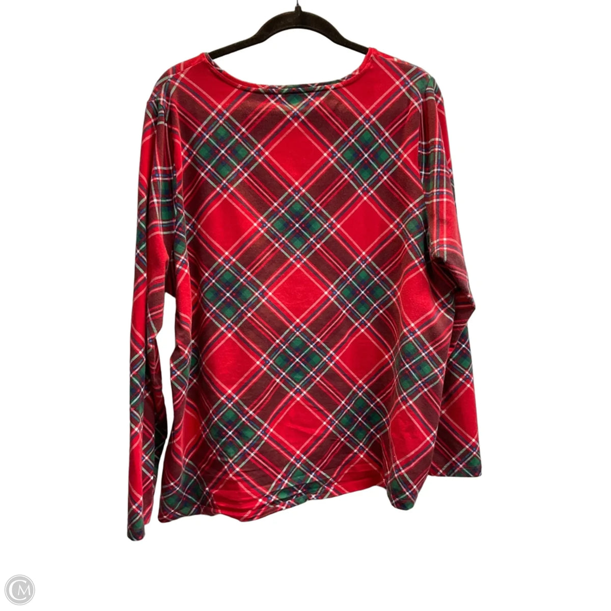 Top Long Sleeve Basic By Talbots In Plaid Pattern, Size: 2x