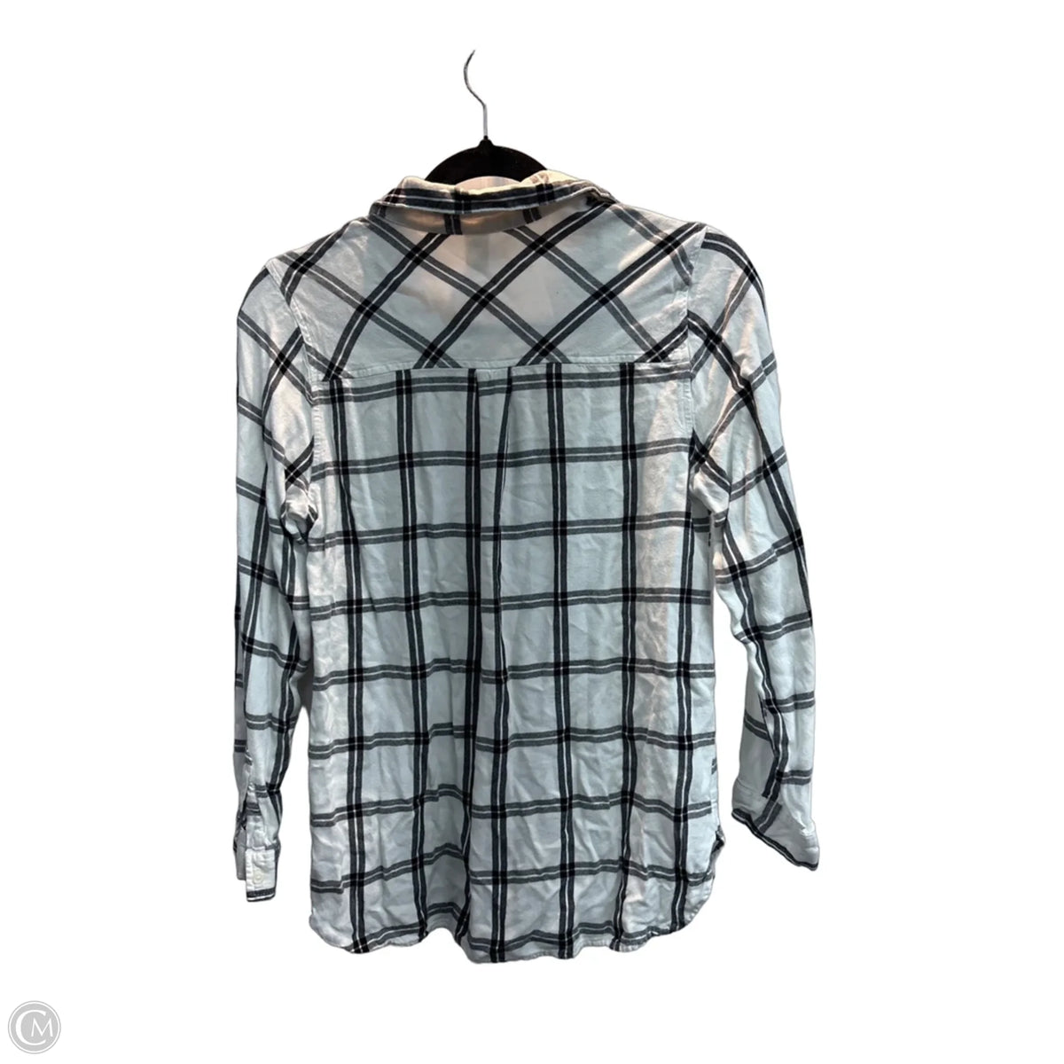 Top Long Sleeve By Old Navy In Checkered Pattern, Size: M